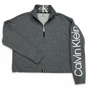 Calvin Klein Half Zip Oversized Athletic Crop Pullover Sz Small